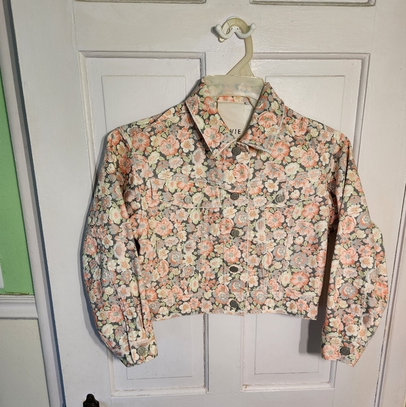 Rebecca Taylor Cropped Jean Jacket Size S - Picture 1 of 7